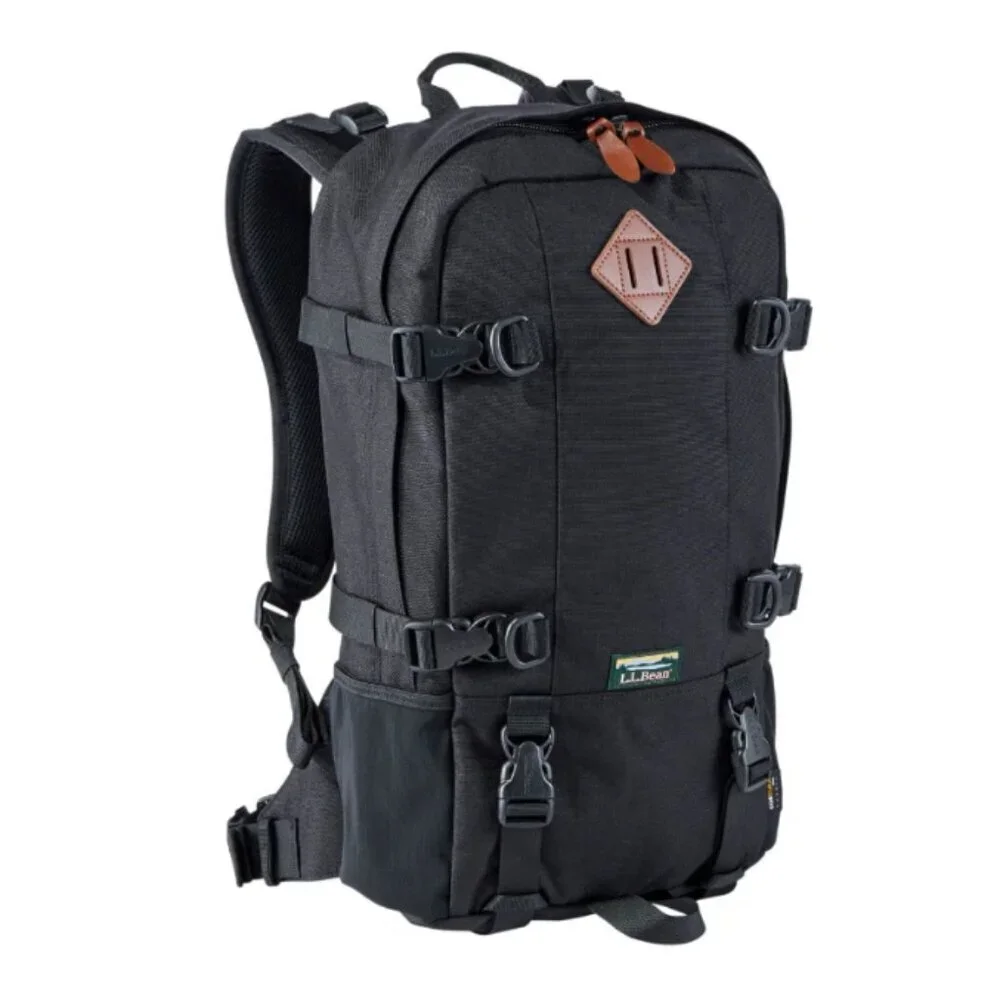 L.L.Bean Bigelow Cordura Backpack Black Nylon Day Hiking Mountain H2O